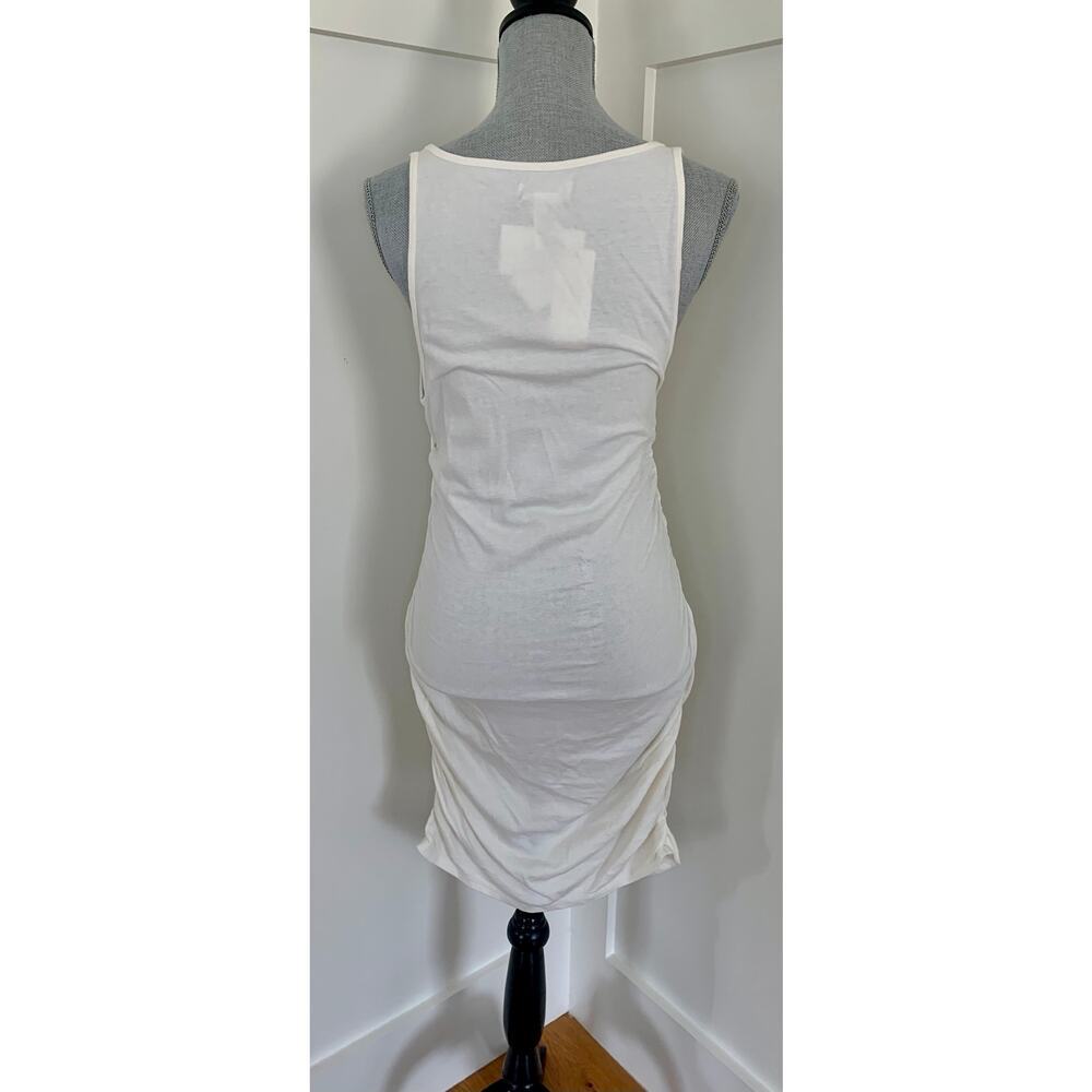L*Space Wildwood Mini Tank Dress Cream Large Pullover Sleeveless Ruched Cotton - Picture 3 of 8